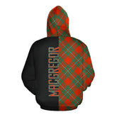 MacGregor Ancient Tartan Hoodie Half of Me - Cross Style